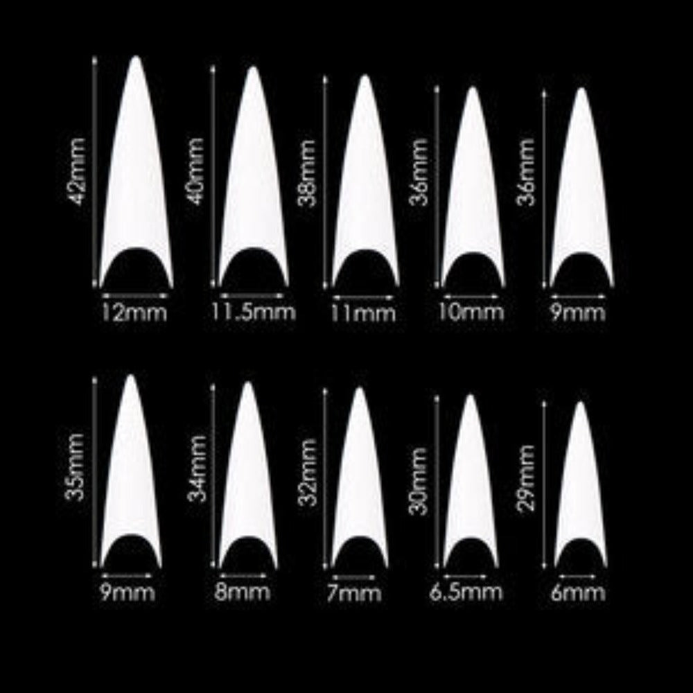 Cre8tion Nail Tips Box - Natural Long Stiletto (600Pcs) #15132