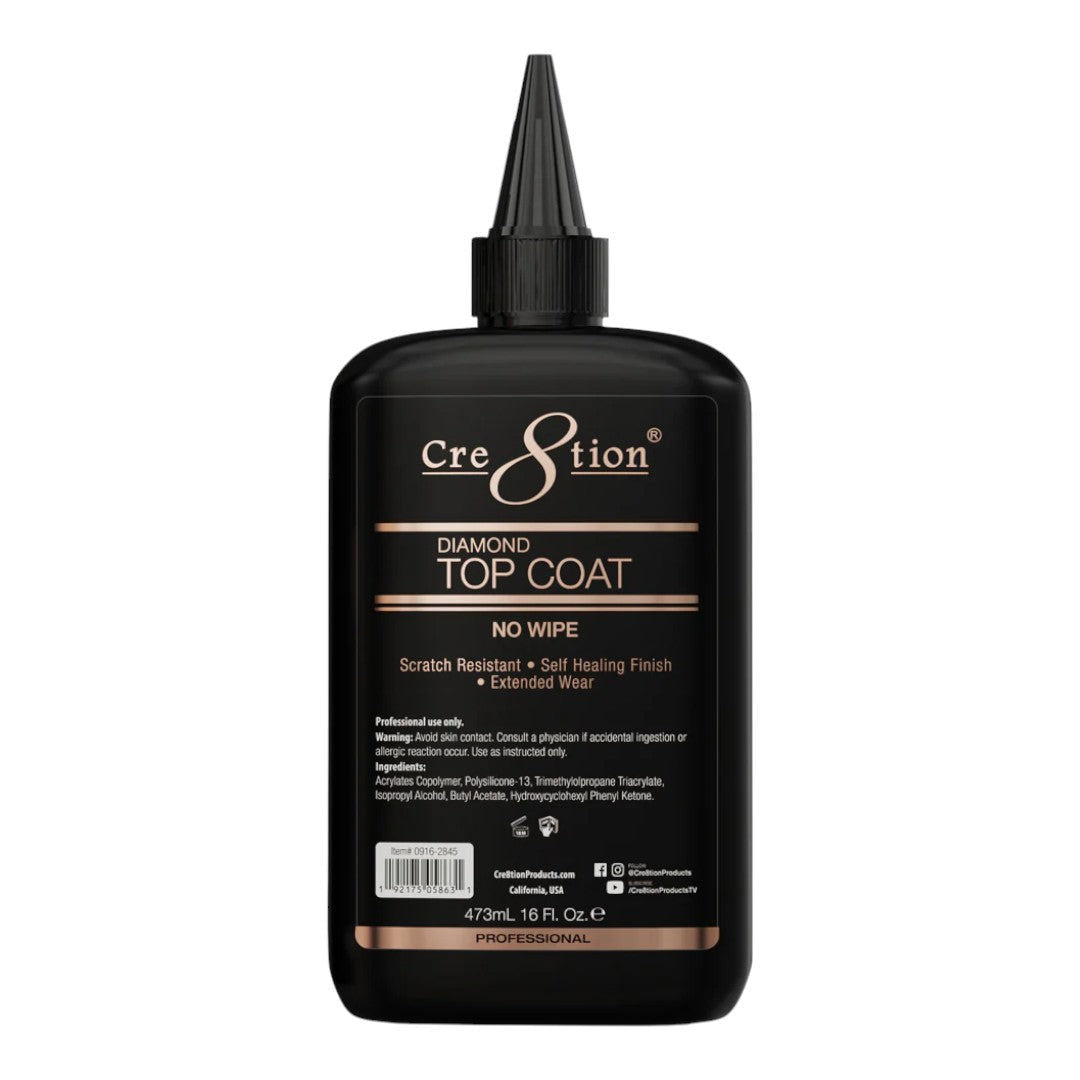 Cre8tion Soak Off Gel Top Coat Refill - Non-Wipe Diamond 16oz