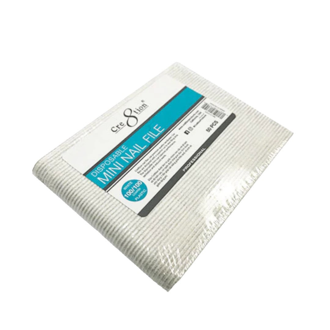Cre8tion Mini Nail File - White 100/100 Grit (Pack Of 50)