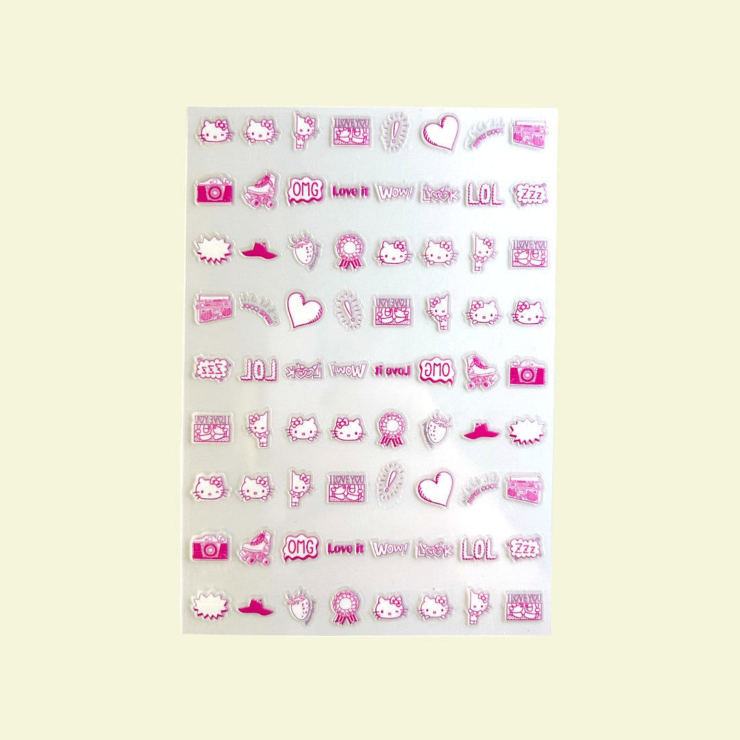 CNBS Nail Stickers - Pink Hello Kitty Y2K Style
