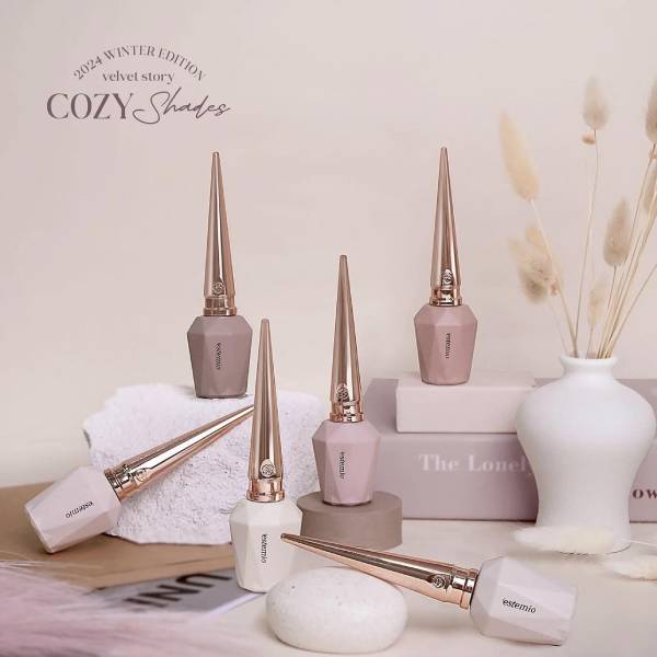 estemio cozy shades collection, estemio gel polish, korean nails, korean gel nail polish, korean nail salon, jelly nails korean, korean jelly nails, korean nail art, korean nail color, korean nail salon toronto, korean nail polish, elegant korean nails, nail supply store, nail supply store near me, secret nail & beauty supply, sweetie nail supply