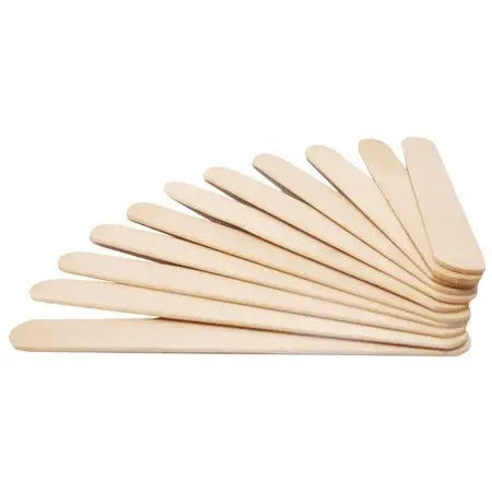 Silver Star Wooden Wax Sticks - Spatula Adult (Pack of 50) #FH-MB1