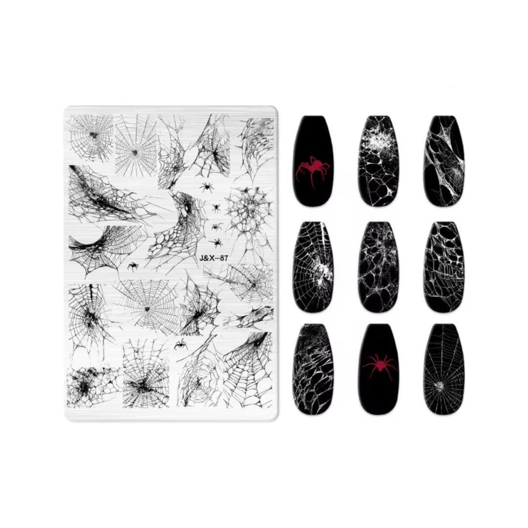 CNBS Nail Stamping Plates - Halloween Spider Web #J&X-87