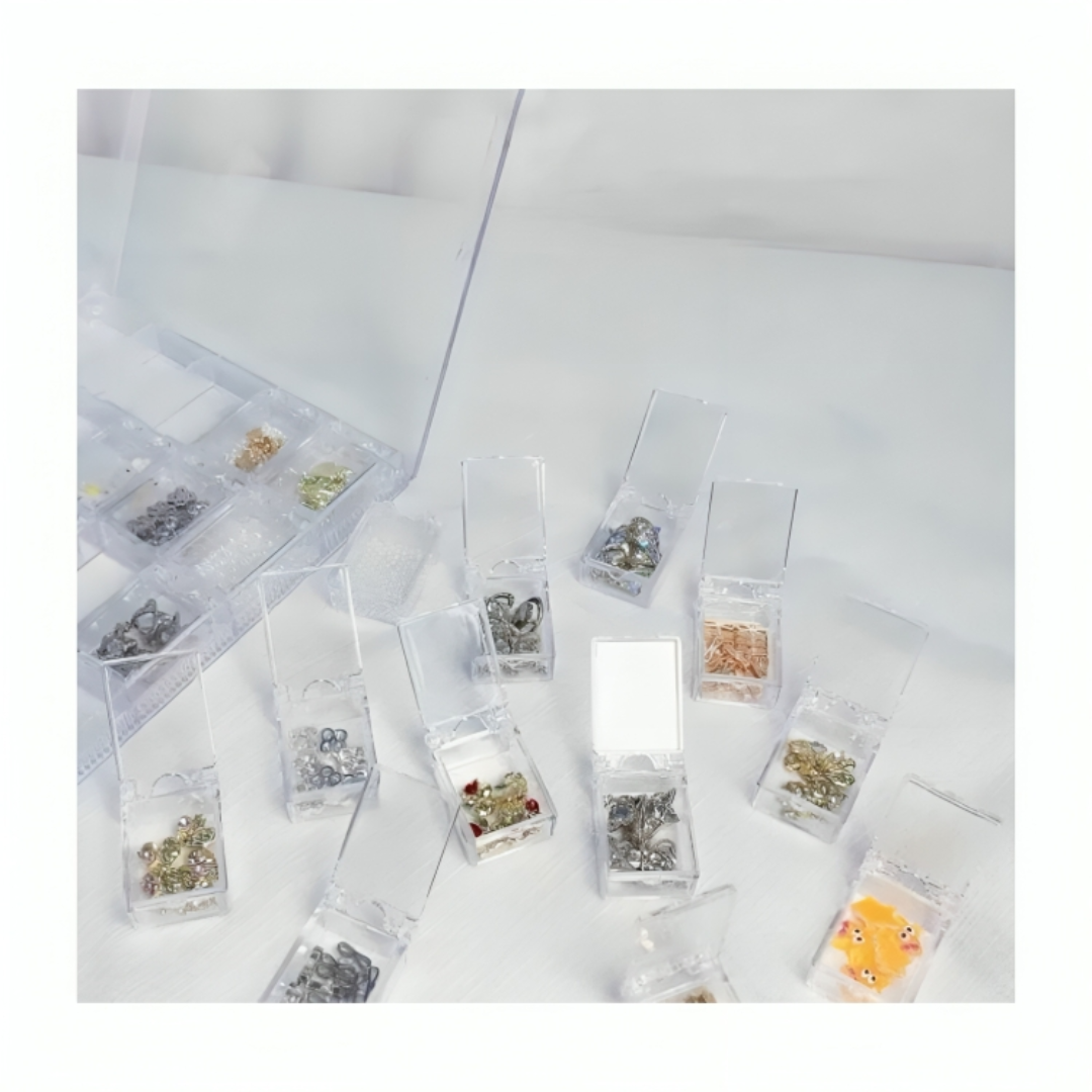 CNBS 20 Slots Empty Clear Nail Art Rhinestone Nail Storage Box