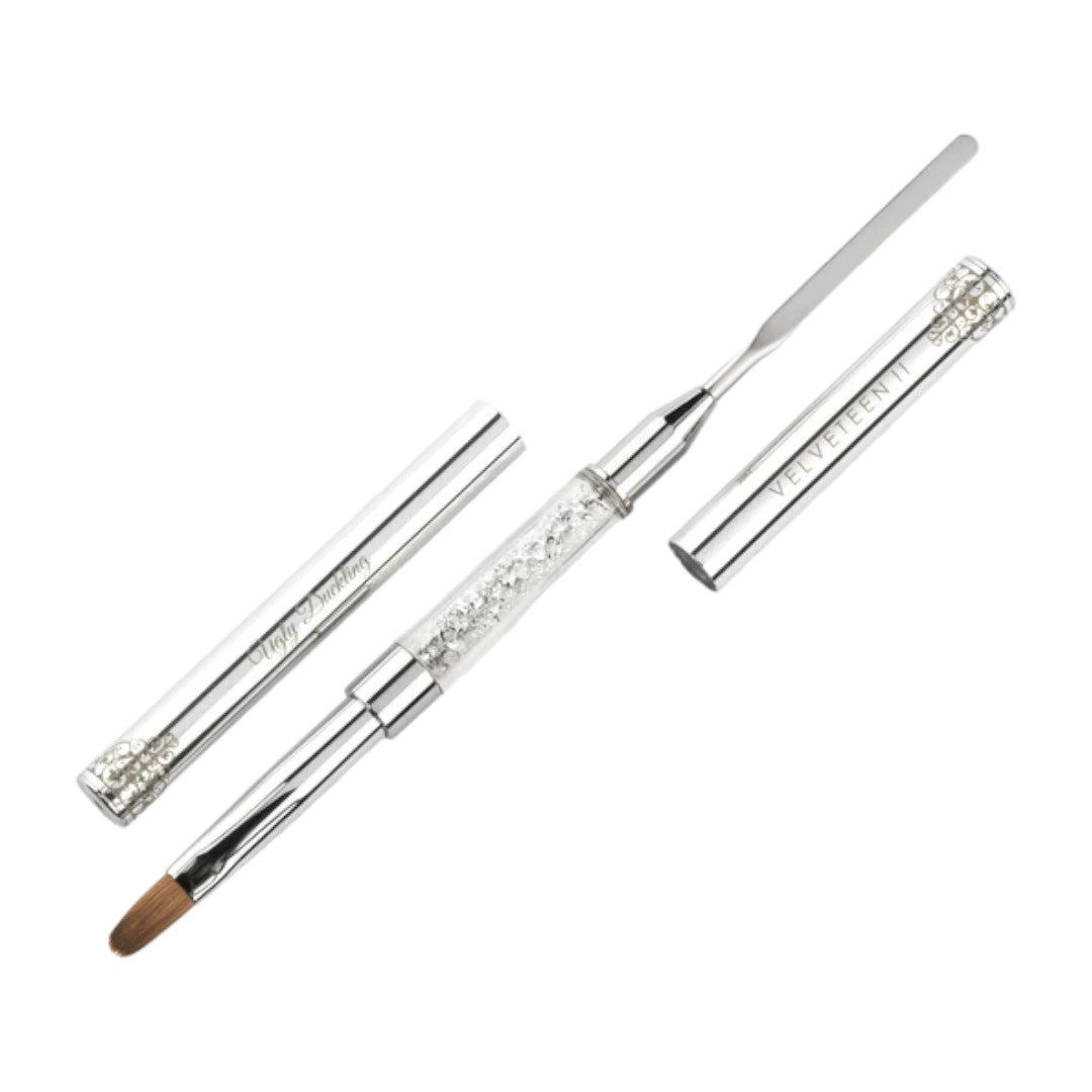 Ugly Duckling Acrygel Brush - 2In1 Round Velveteen II Premium Crystal Handle