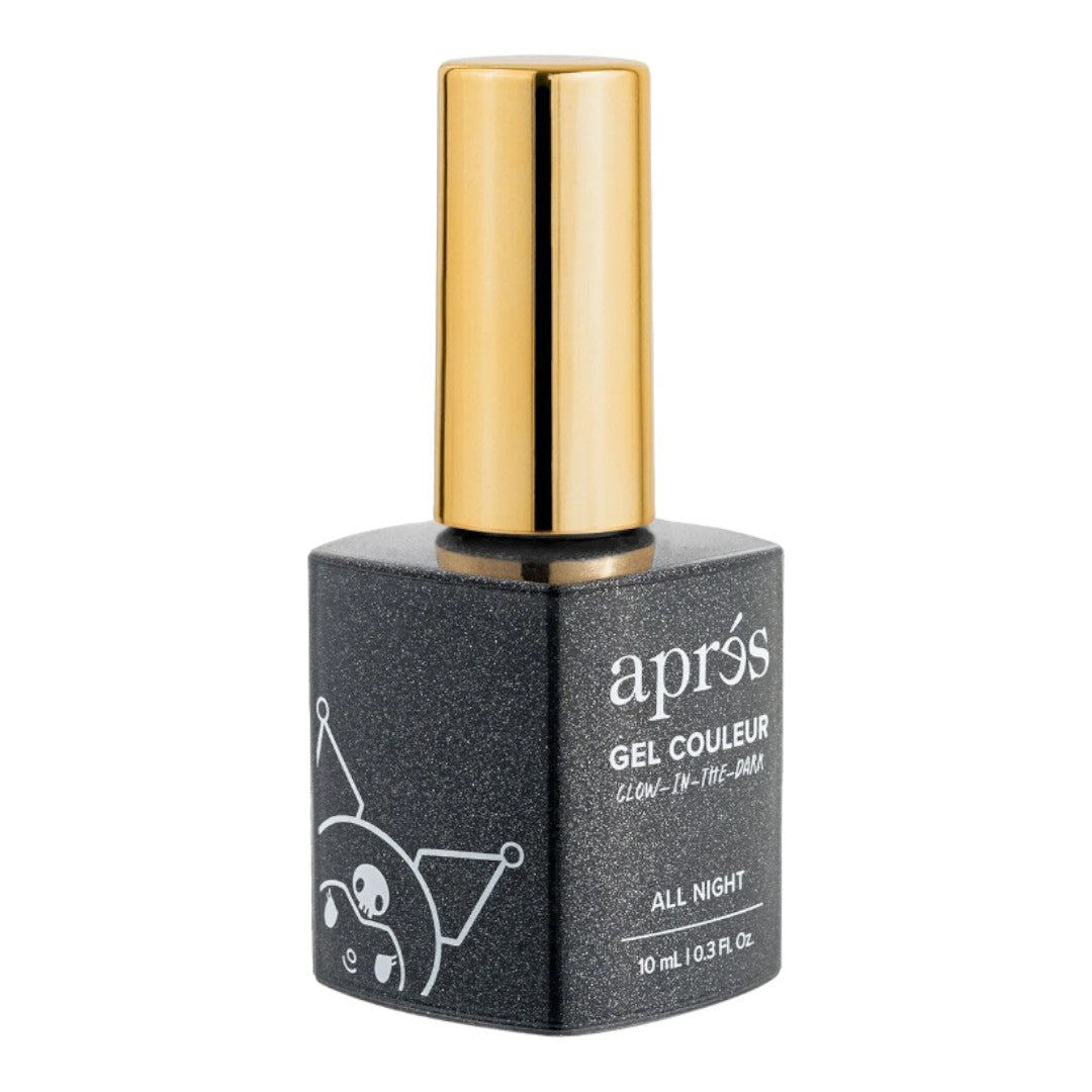 Apres Kuromi Flash Glitter Gel Couleur (HEMA-Free) - All Night With Cap Accessory #5FGK05BLKWC