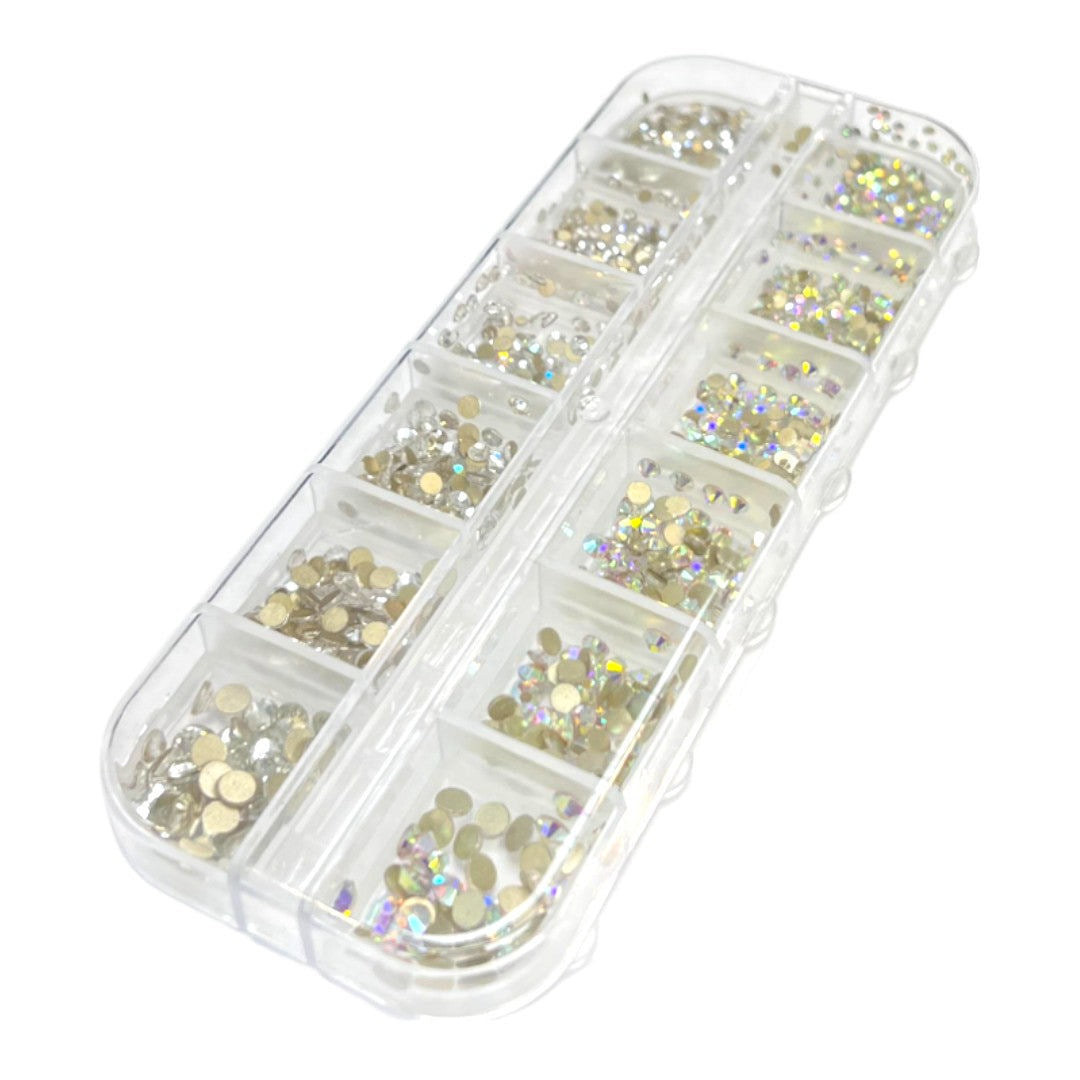 CNBS Rhinestones - 12 Multi-Shaped White Diamonds