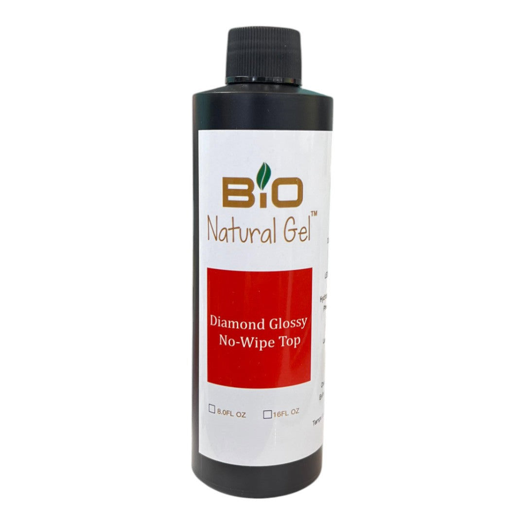 Bio Natural Gel Top Coat Refill - Non-Wipe Diamond Glossy 8Oz