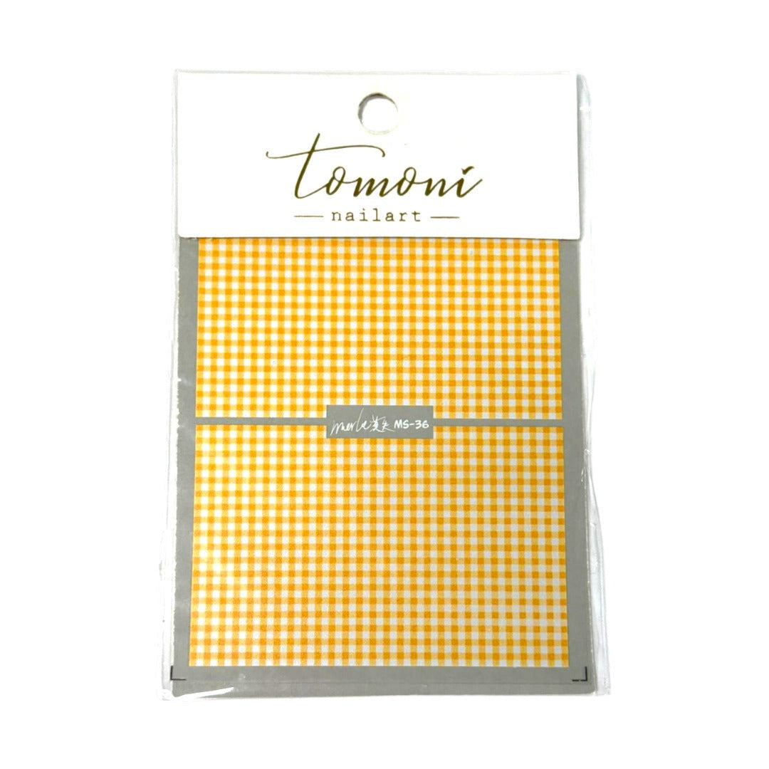 CNBS Nail Stickers - Yellow & White Plaid #54/MS36