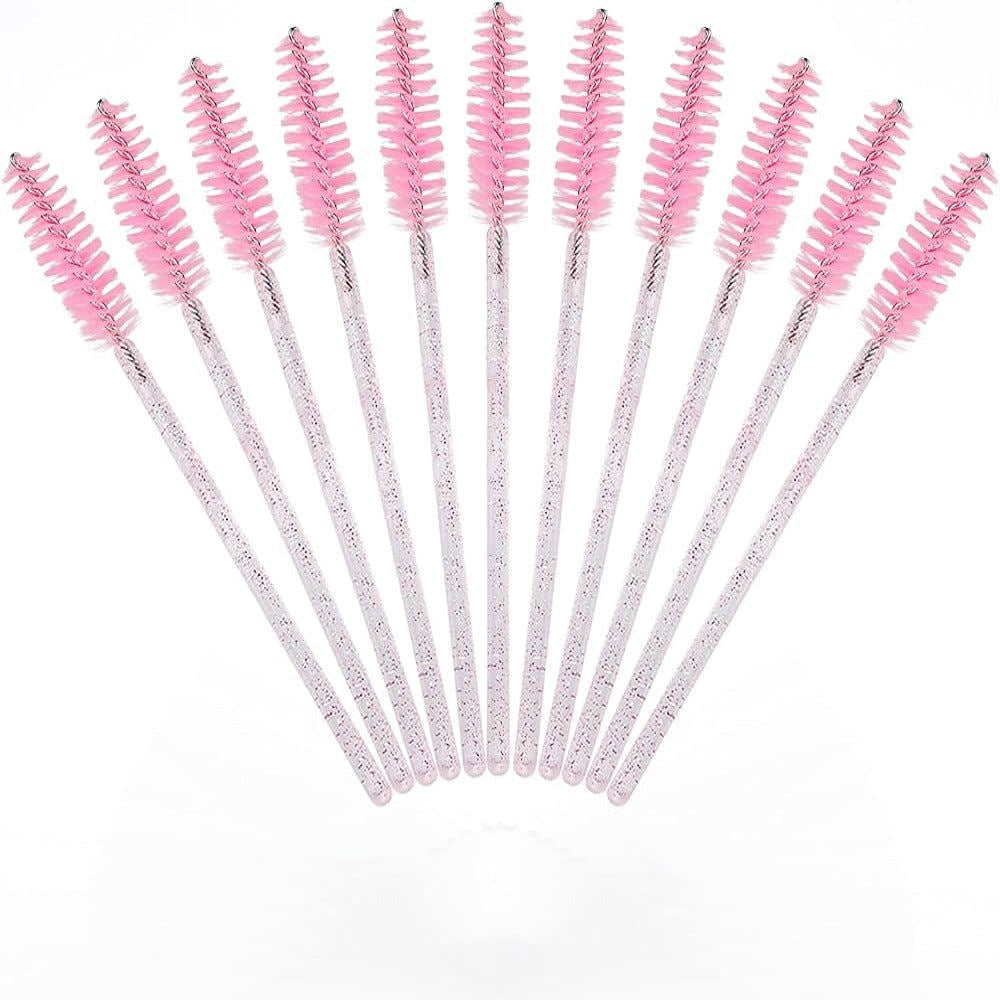 Disposable Pink Glitter Mascara Wands (Pack of 50)