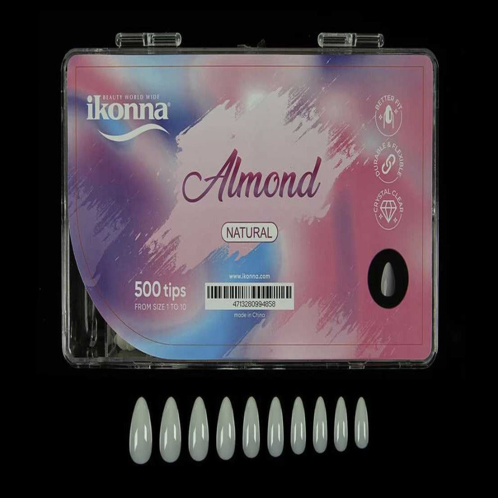 Ikonna Nail Tips Box - Natural Almond (500pcs) #NT-AB-N