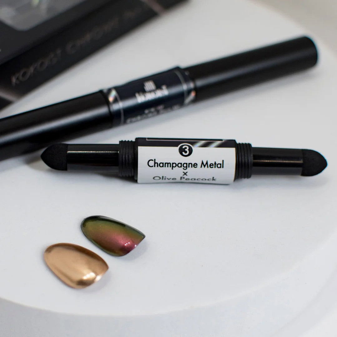 Kokoist Chrome Pen #W3 - Champagne Metal x Olive Peacock