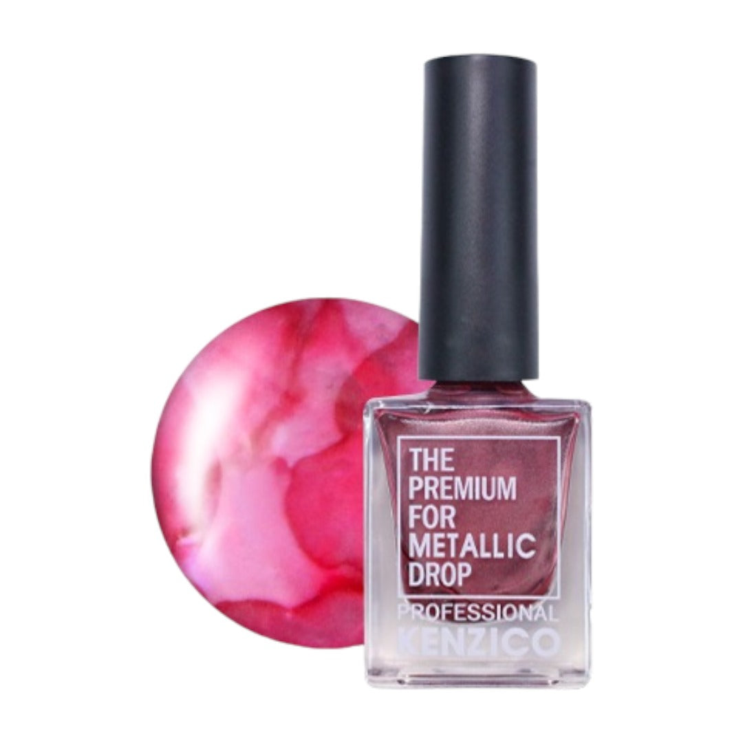marble ink, marble nails, blooming gel, blooming gel nail art, Kenzico Metallic Drop for Korean Marble Nuance Nail Art MD-06