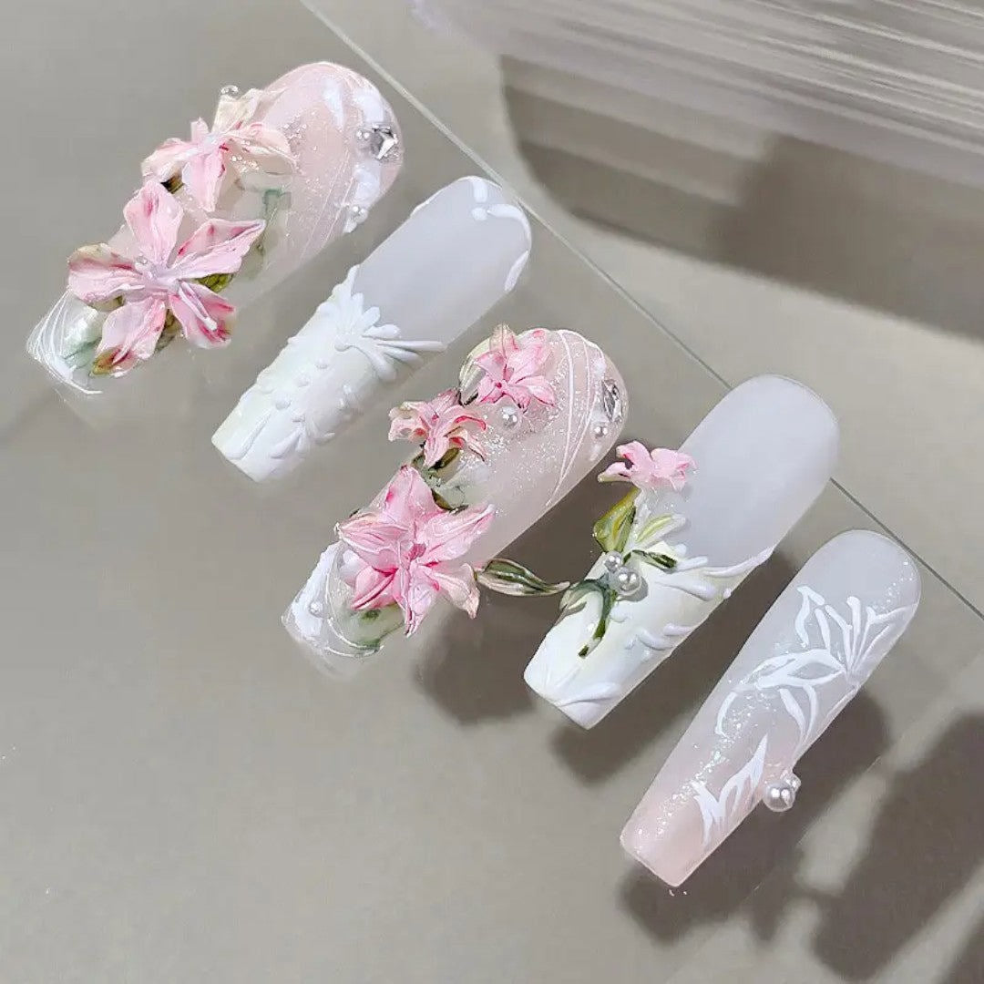 lily flower nail designs CNBS 3D Silicone Mould, Floral Nail Art – Lily Flower Designs