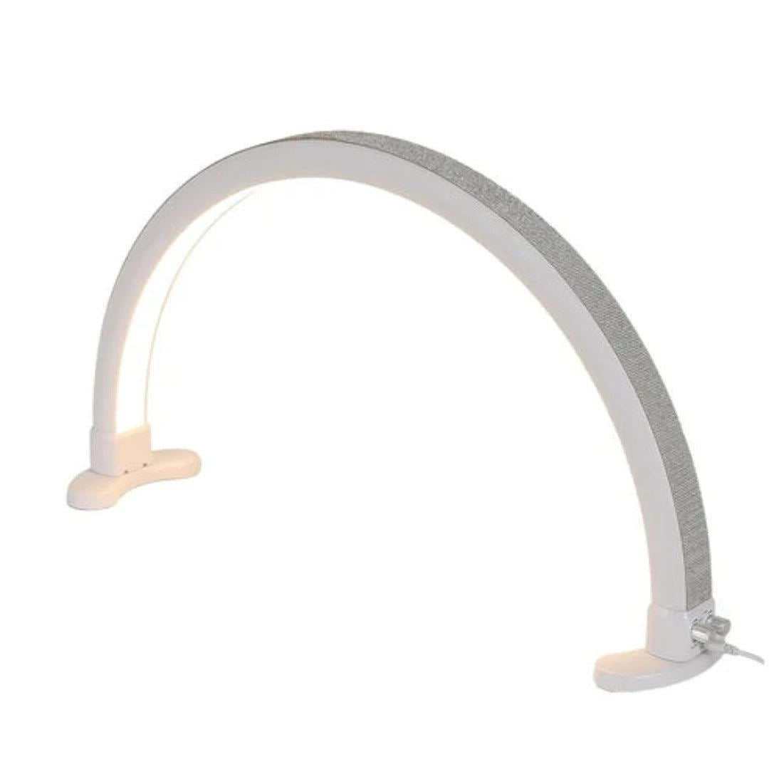 Ikonna Halfmoon Desk Lamp - White w/ Rhinestones