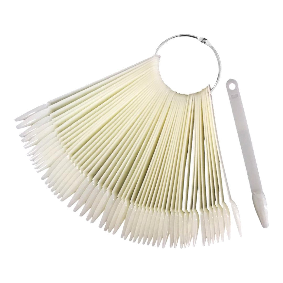 Berkeley Coffin Nail Color Ring Display - Natural 50Pcs #PB137NT