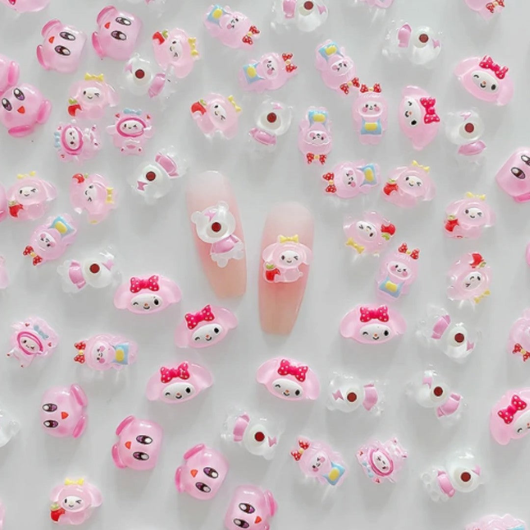 CNBS Nail Charms - Cute Pink Cartoon Characters