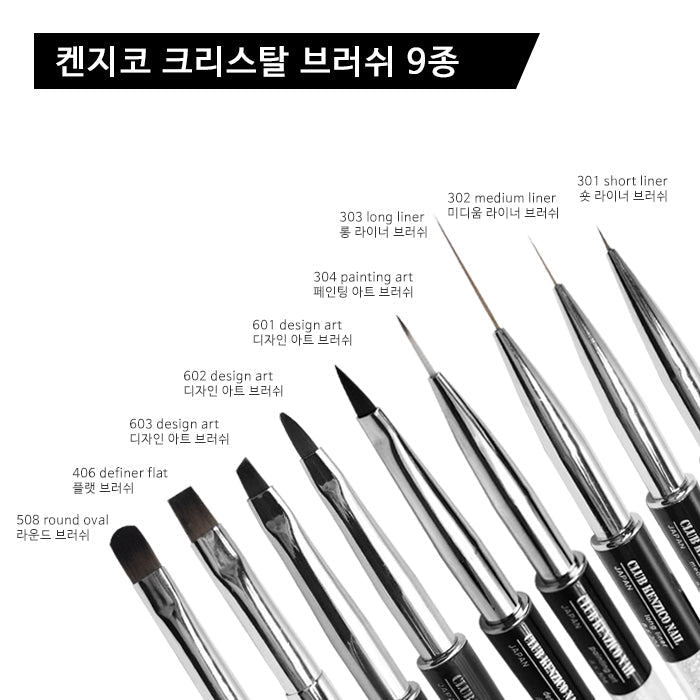 Kenzico Gel Brush - Definer Flat W/ Crystal Handle #406
