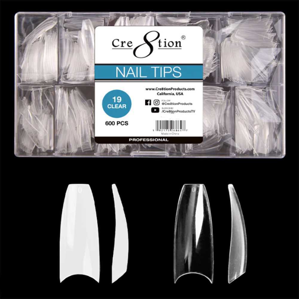 Cre8tion Nail Tips Box - Special Shape 19 Natural (600Pcs) #15224