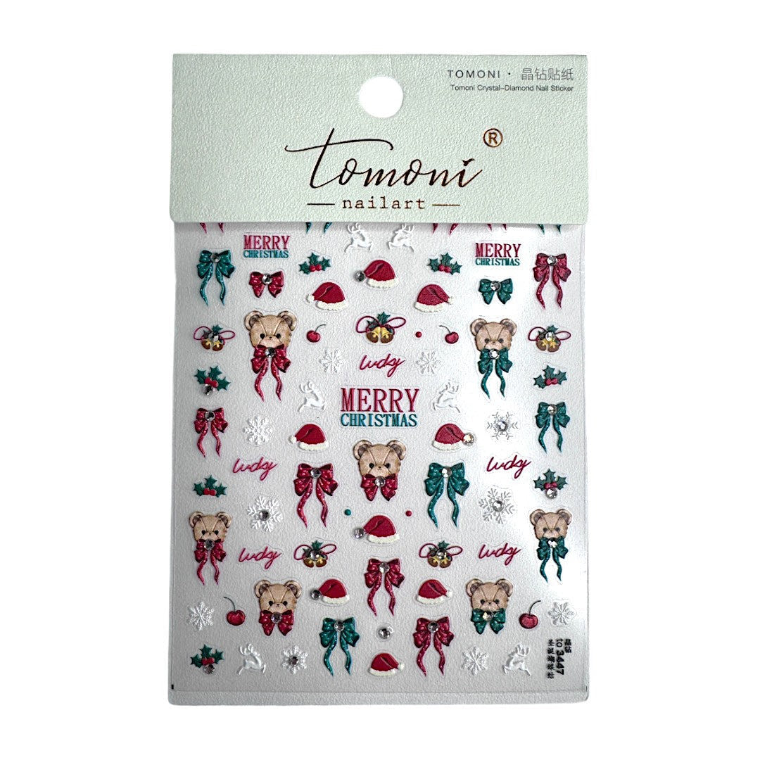 CNBS Nail Stickers - Christmas Teddy Bear #TO3447