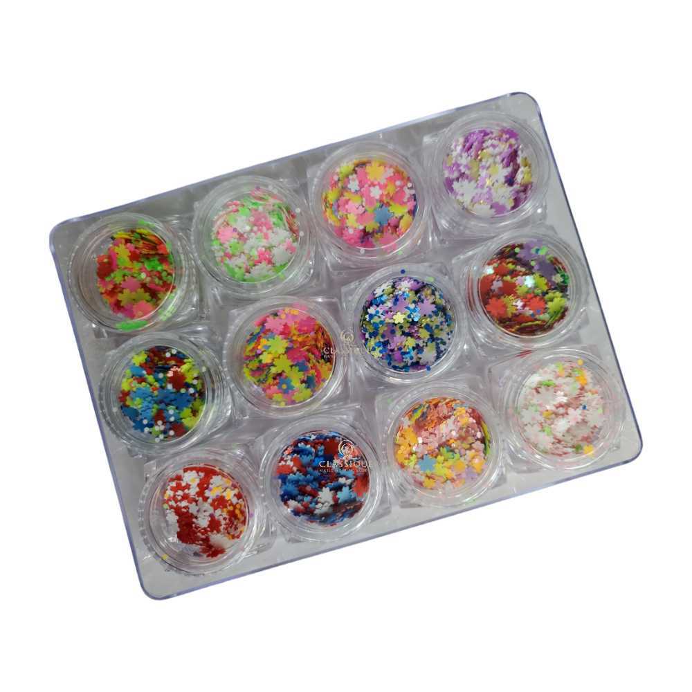 CNBS Glitter - Multi-Coloured Flowers #02