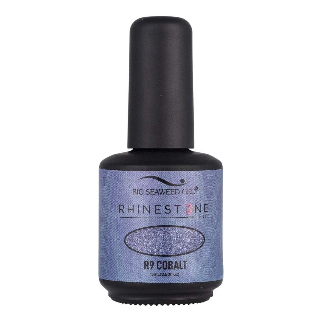 bio seaweed gel canada, soak off gel nail polish, bio seaweed gel polish, non toxic nail polish canada, Bio Seaweed Gel Rhinestone R9 Cobalt