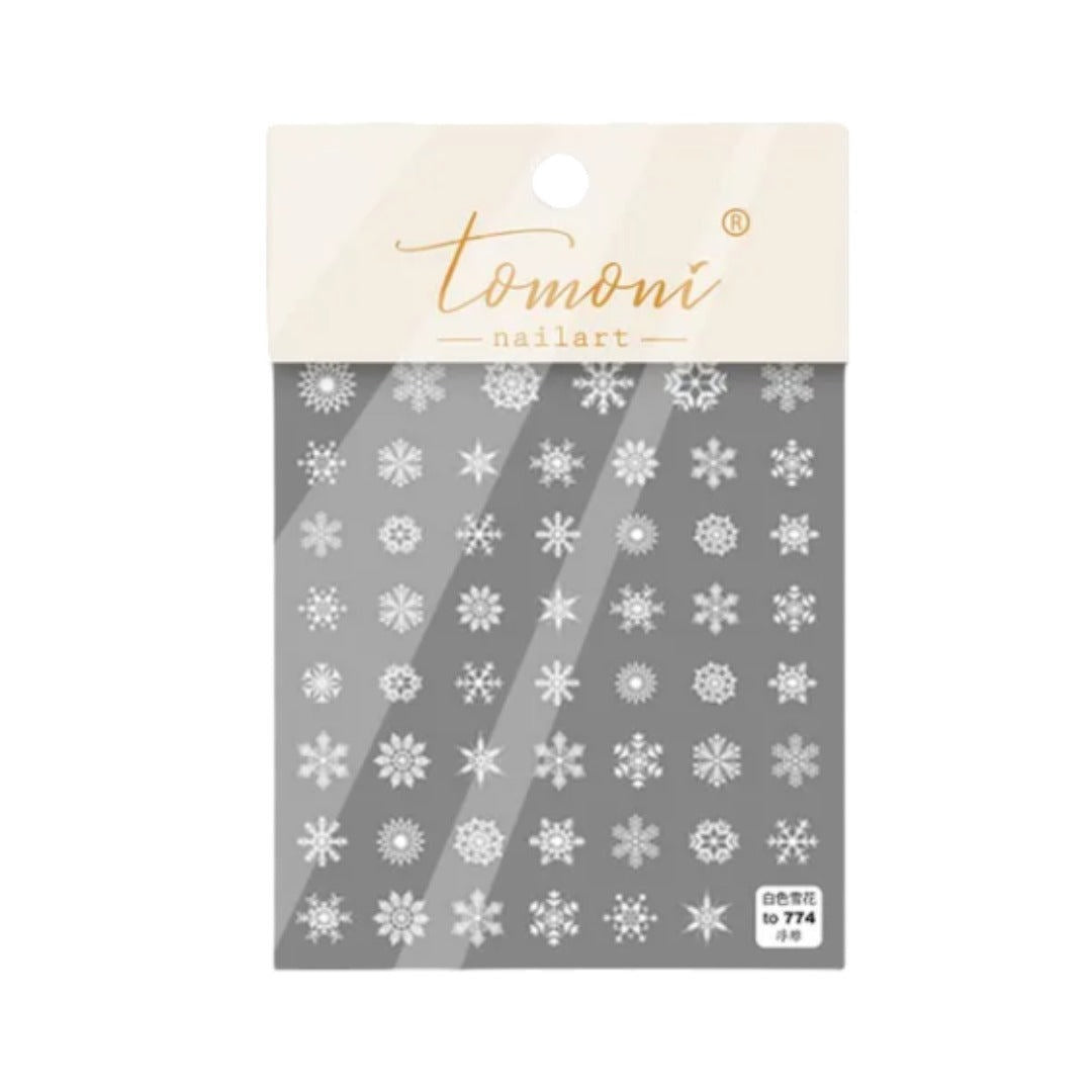 CNBS Nail Stickers - White Snowflakes #30/TO774