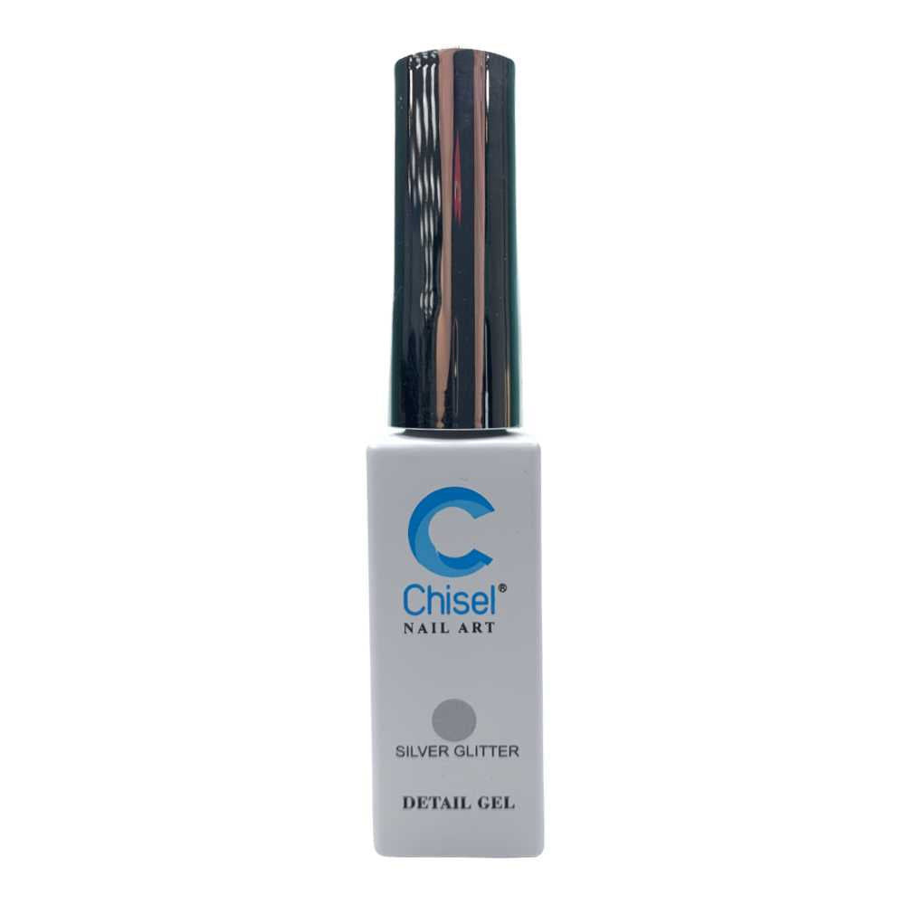 Chisel Nail Art Detail Gel #Silver Glitter