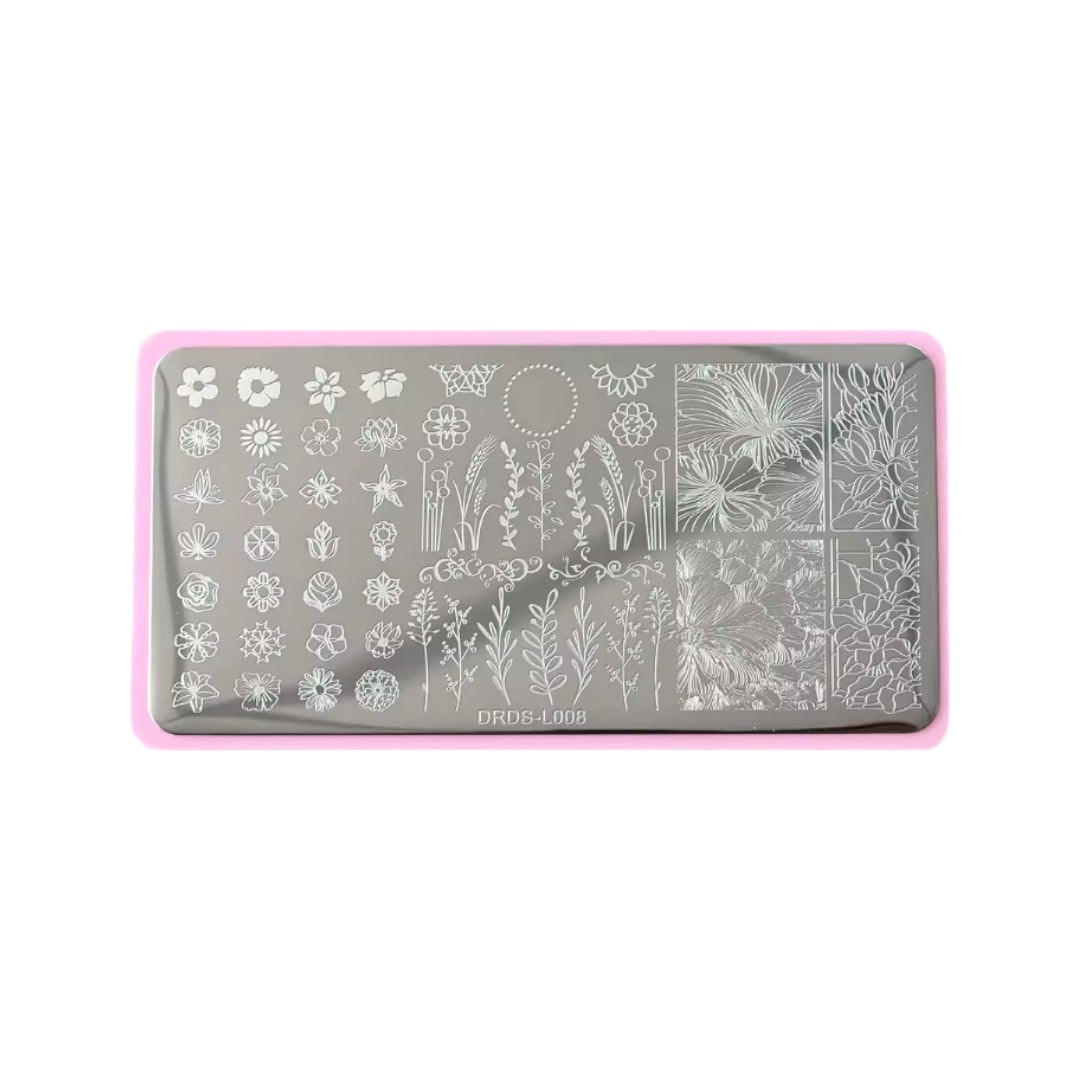 CNBS Nail Stamping Plates - Tree Bark, Leaves & Whirlpool Patterns #DRDS-L008