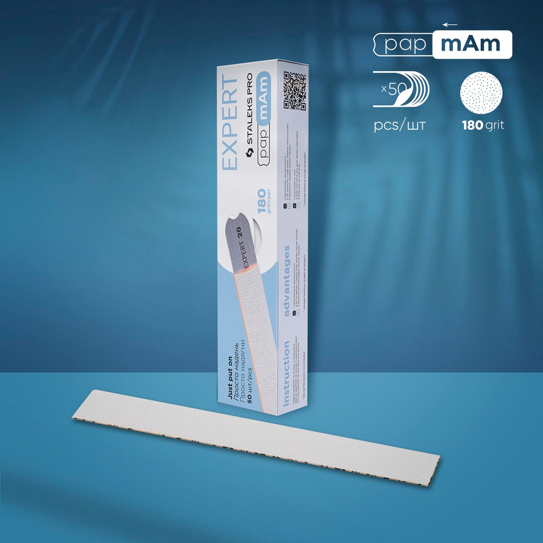 Staleks Disposable White Files PapMam EXPERT 22 180 Grit (50pcs)