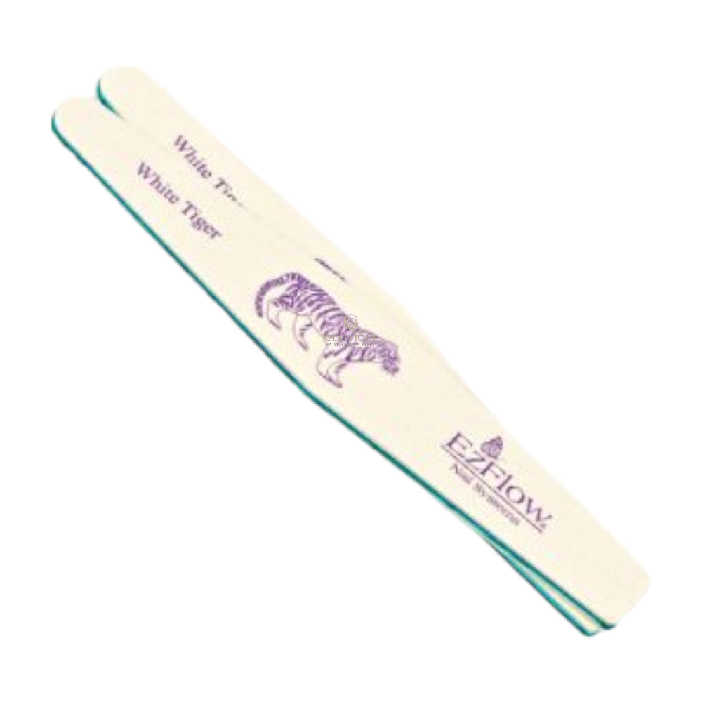 EzFlow Nail Files - Tiger 100/100 Grit - White (Pack of 50) #60232