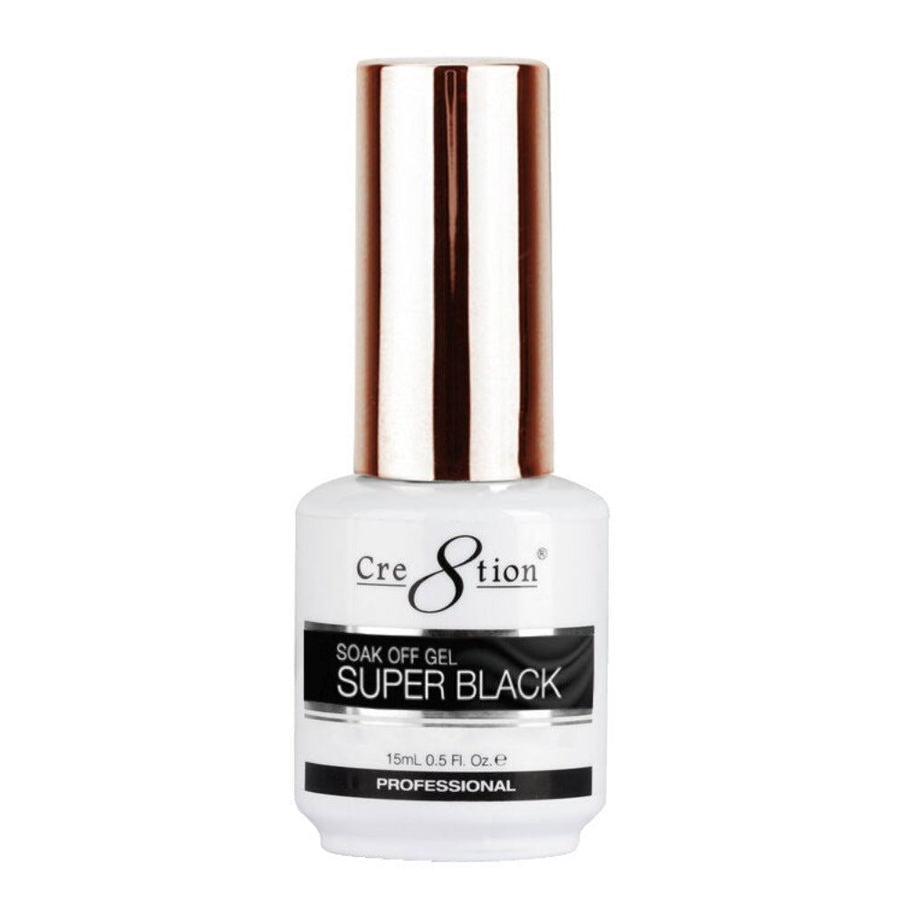 Cre8tion Soak Off Gel - Super Black 0.5Oz