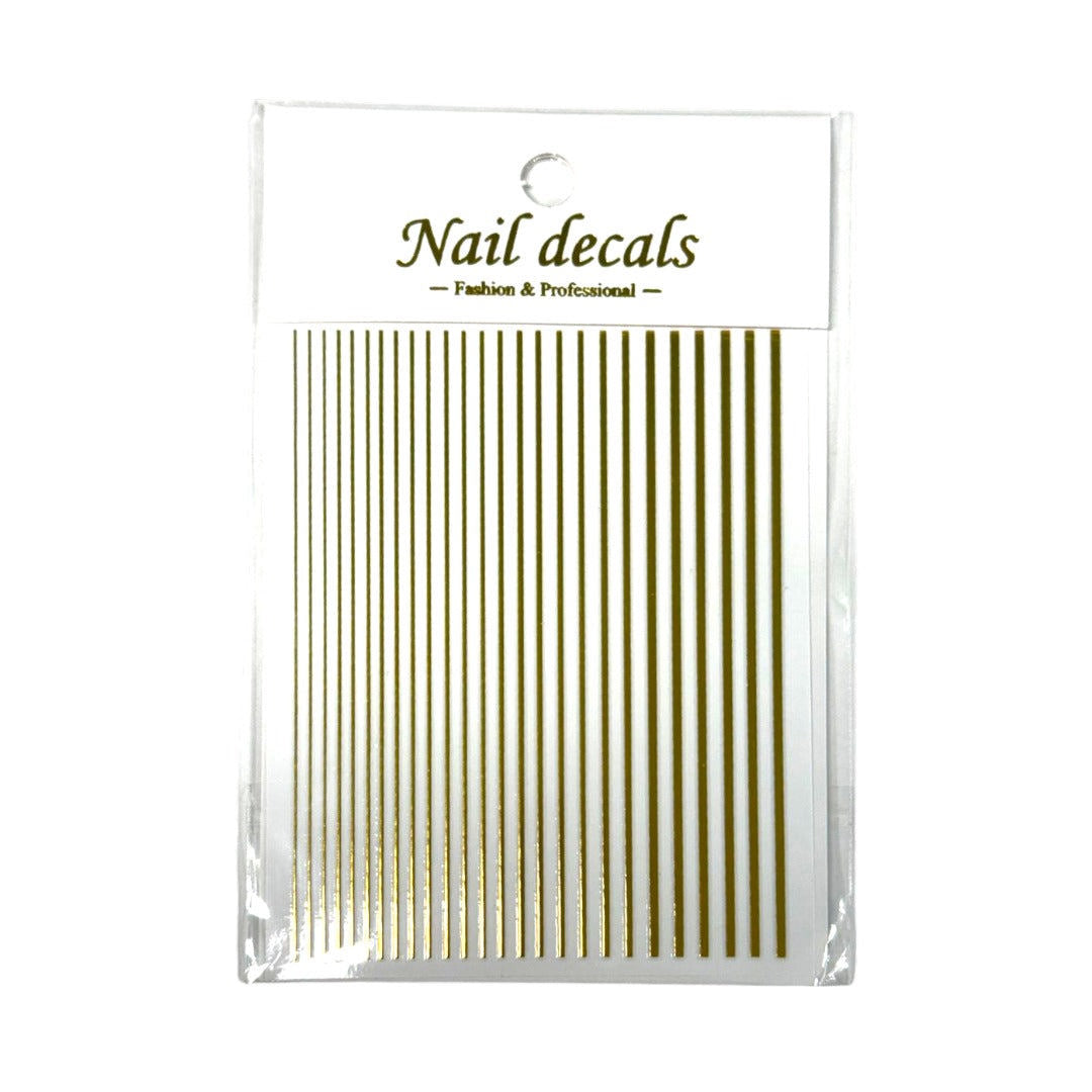 CNBS Nail Stickers - Metallic Gold Line Decals