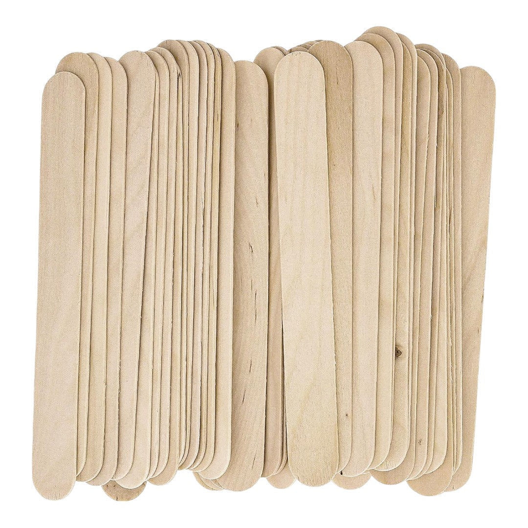 Silver Star Wooden Wax Sticks - Spatula Adult (Pack of 500) #FH-MB1