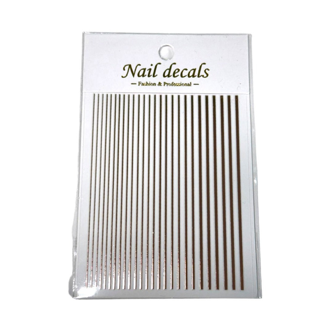 CNBS Nail Stickers - Metallic Rose Gold Line Decals