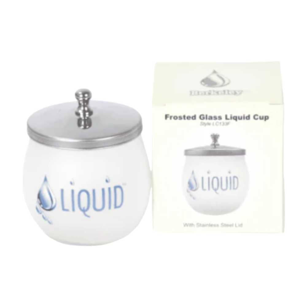 Berkeley Frosted Glass Liquid Cup W/ Lid #LC133F