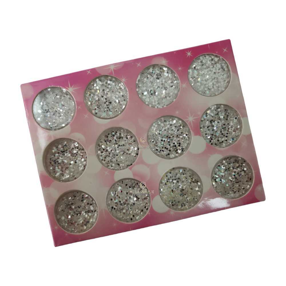 CNBS Glitter - Mixed Silver Shapes #13