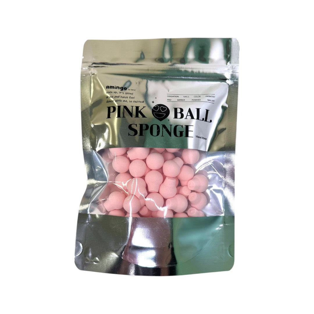 Amingo Nail Art/Ombre Pink Ball Sponge (Pack Of 50)