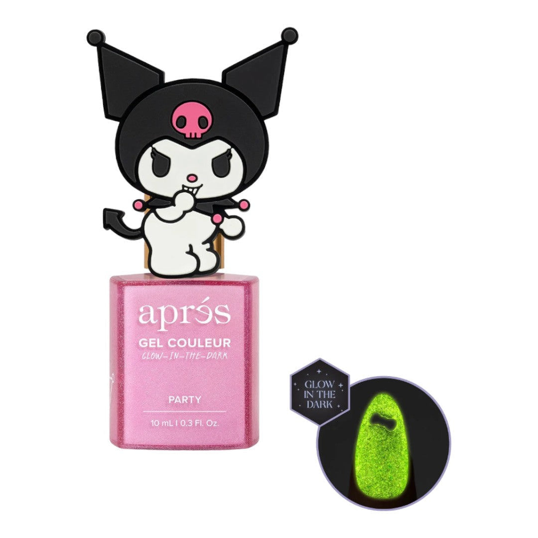 Apres Kuromi Flash Glitter Gel Couleur (HEMA-Free) - Party With Cap Accessory #5FGK03MWC