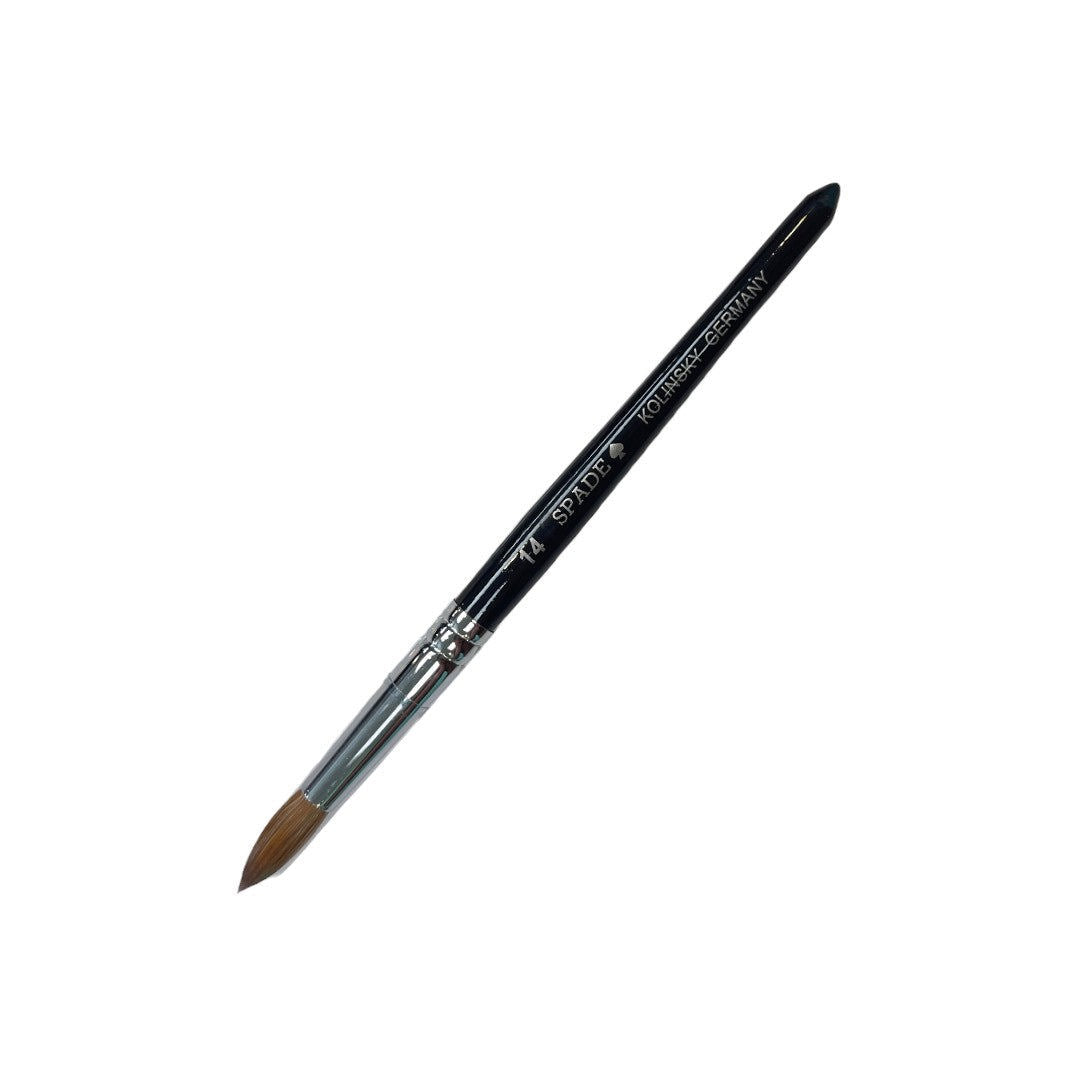 Spade Acrylic Brush - Kolinsky Black Handle #14