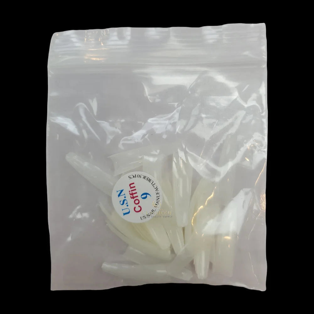 USN Nail Tips - Natural Coffin (Bag Of 50)