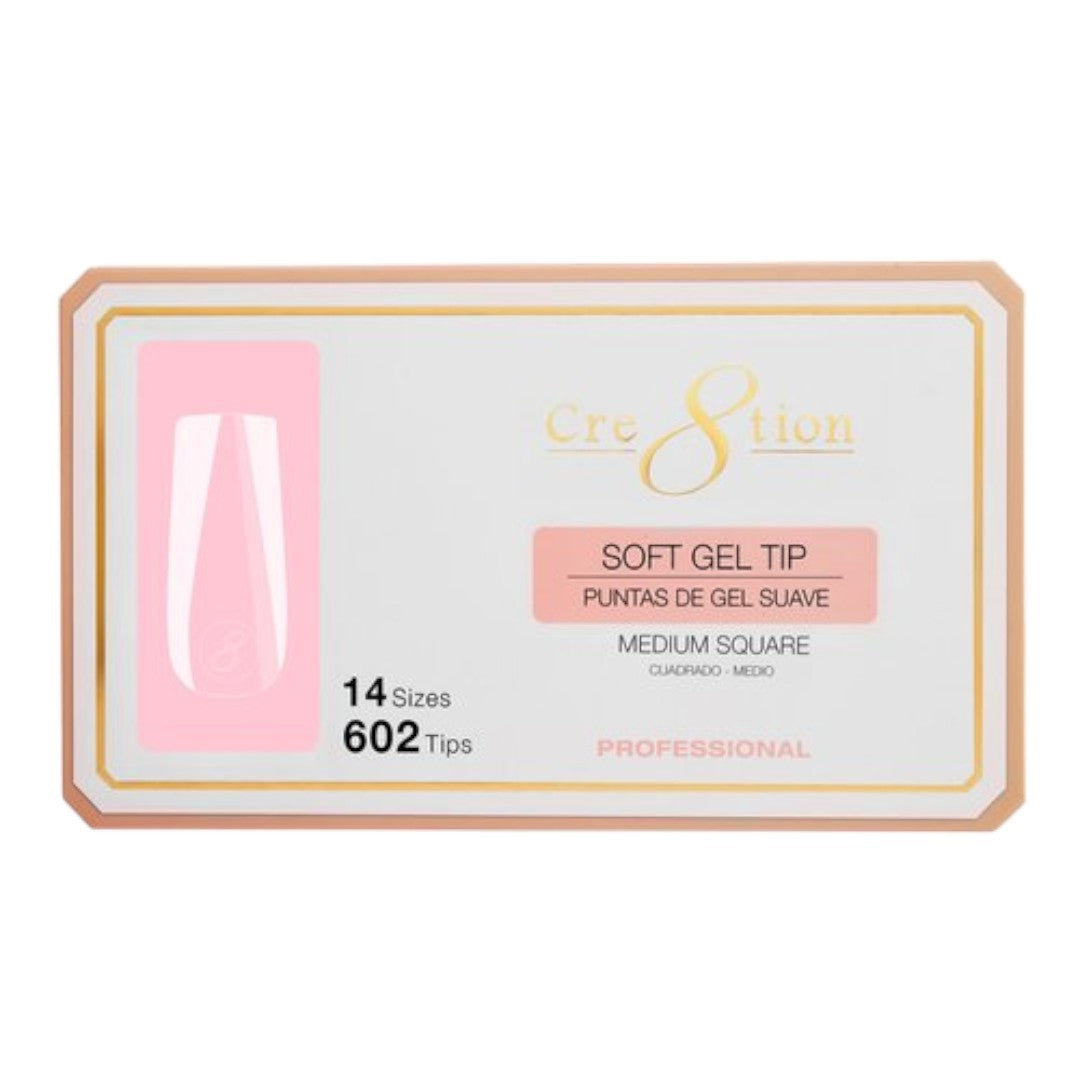 Cre8tion Soft Gel Nail Tips Box - Square (602Pcs)