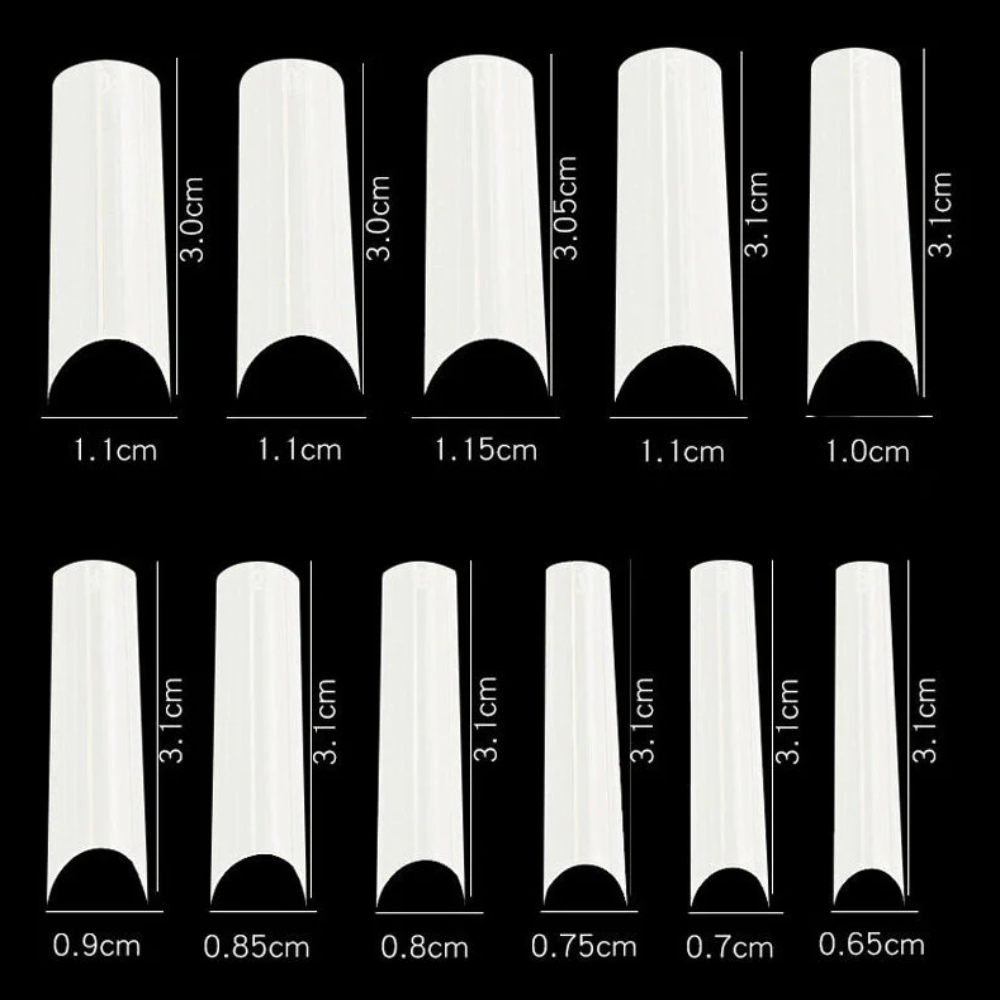 Cre8tion Nail Tips Box - Natural Long Straight (550Pcs) #15153