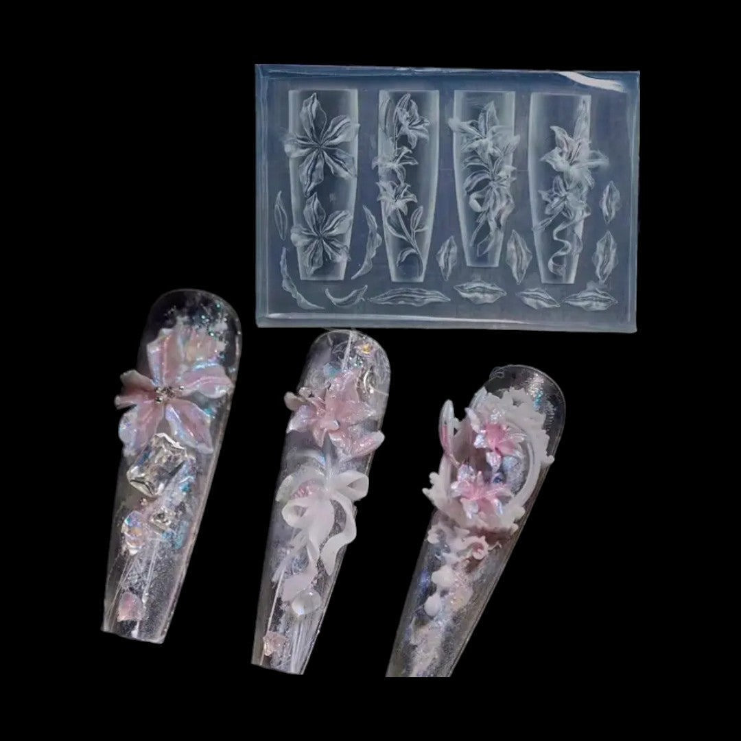 CNBS 3D Silicone Mould – Mixed Lily Flower Designs