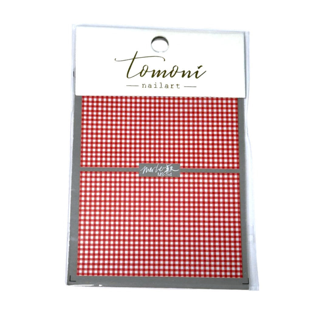 CNBS Nail Stickers - Red & White Plaid #56/MS54