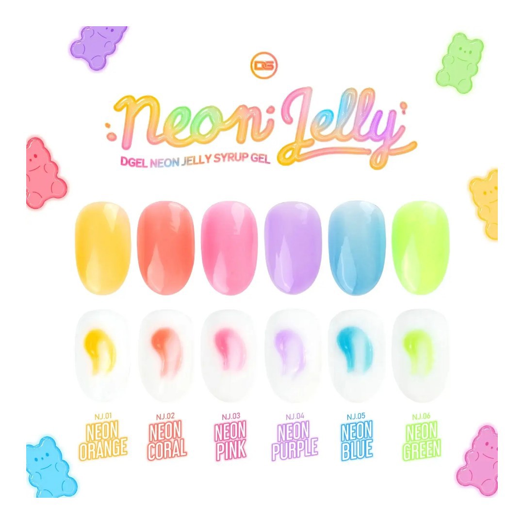 DGEL Neon Jelly Syrup Gel Polish #NJ01-06 Collection
