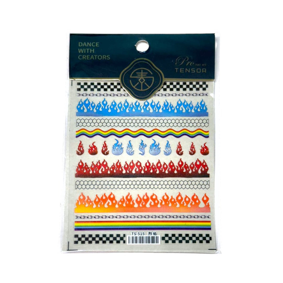 CNBS Nail Stickers - Flames, Chains & Rainbows #51/TS515