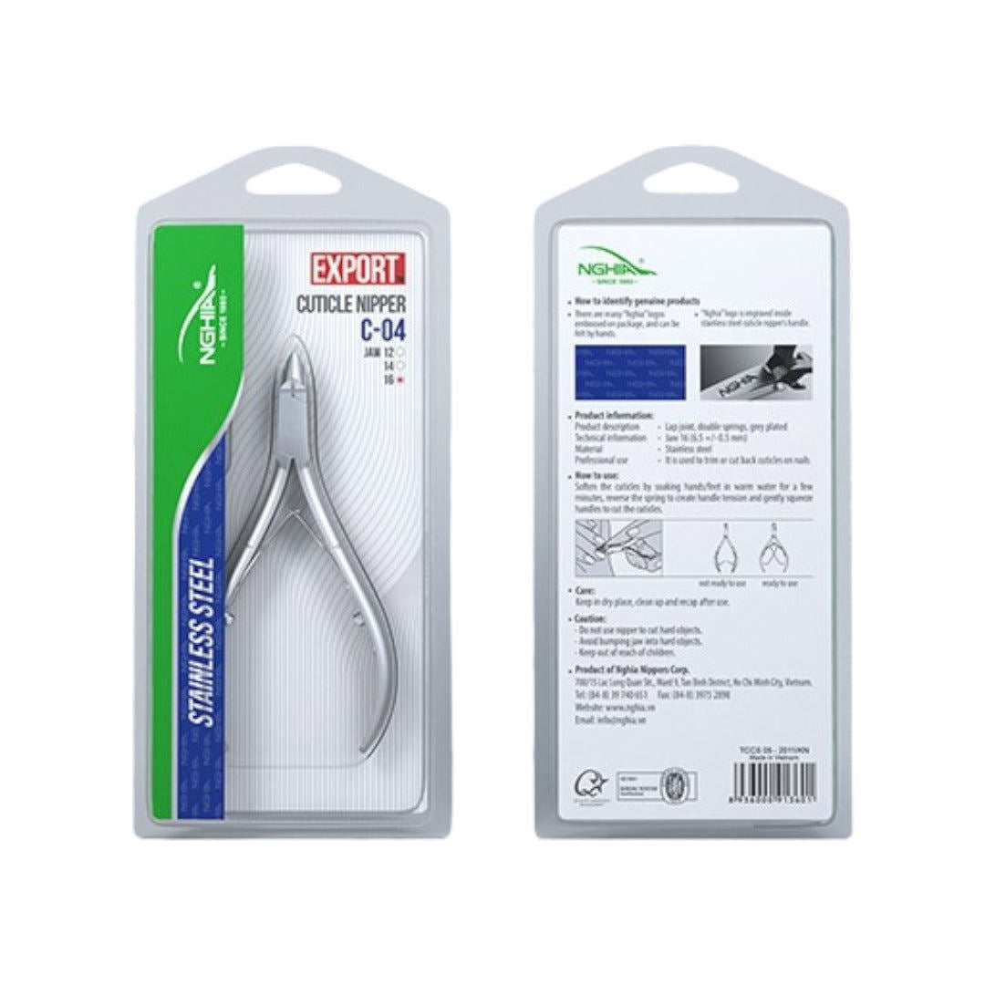 Nghia Stainless Steel Cuticle Nippers Double Spring D03-14