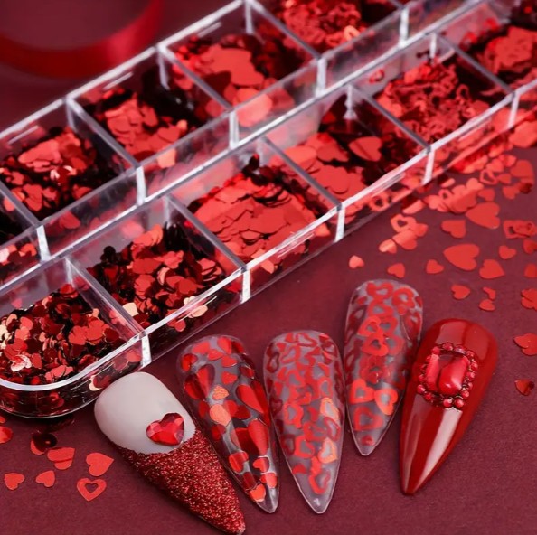 CNBS Glitter - Red Heart Confetti
