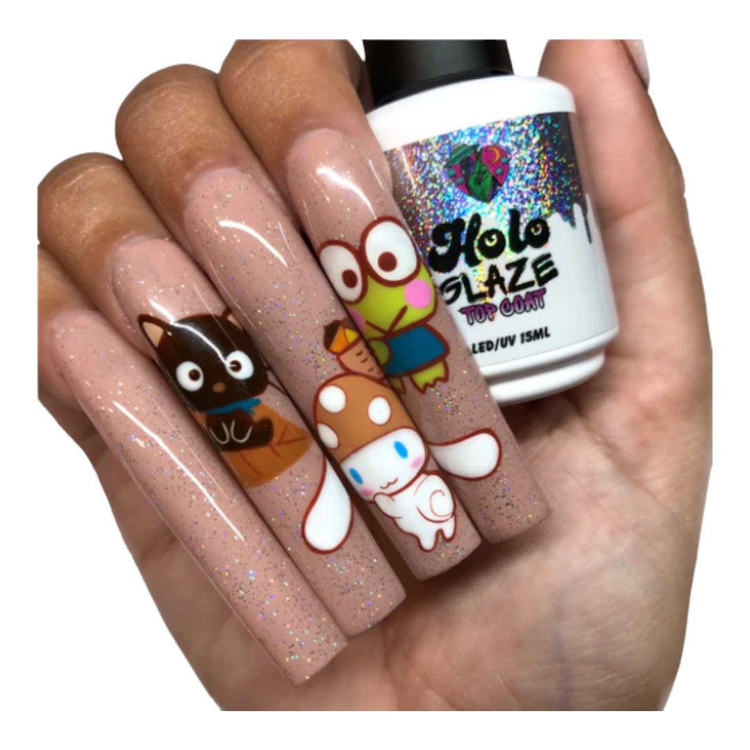 Nailz By Dev Gel Top Coat - Non-Wipe Holo Glaze
